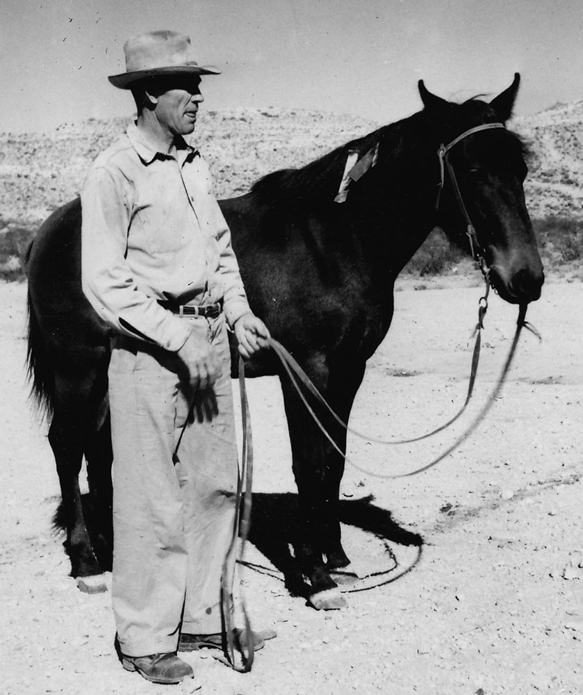 Tom and his beloved horse Smoky that he raised himself. According to his children, there were tears in his eyes the day he had to sell Smoky to raise money so they could buy a car. It appears from the ribbons that Smoky has won some contests